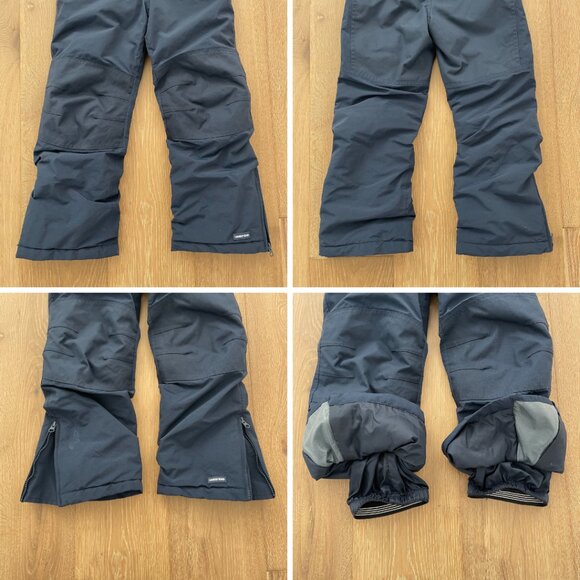 Lands’ End Snow Bibs Kids 7 Navy Blue Squall Waterproof Insulated Iron Knee Ski - Picture 10 of 14